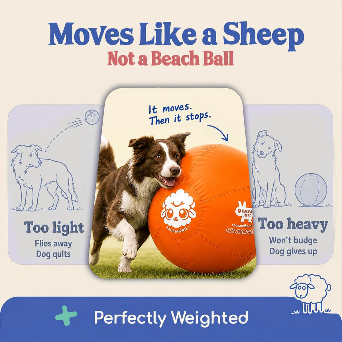Herding Ball for Dogs — Large 25" (Tangerine)