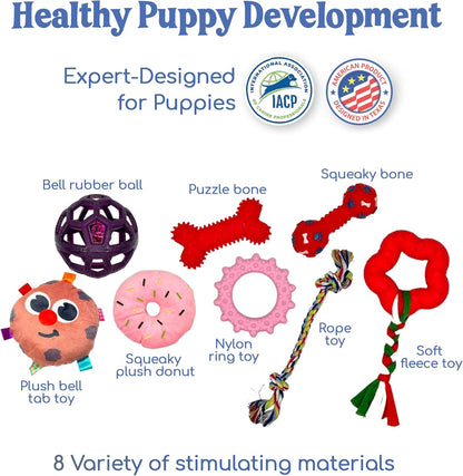 Puppy Play Gym  |  Dog Play Mat, 8 Bungee Straps - Red