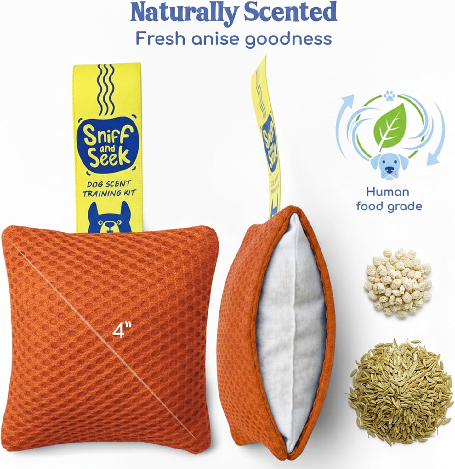 Sniff and Seek Dog Scent Game | Scent Training for Dogs | Orange - 10 Pack Box