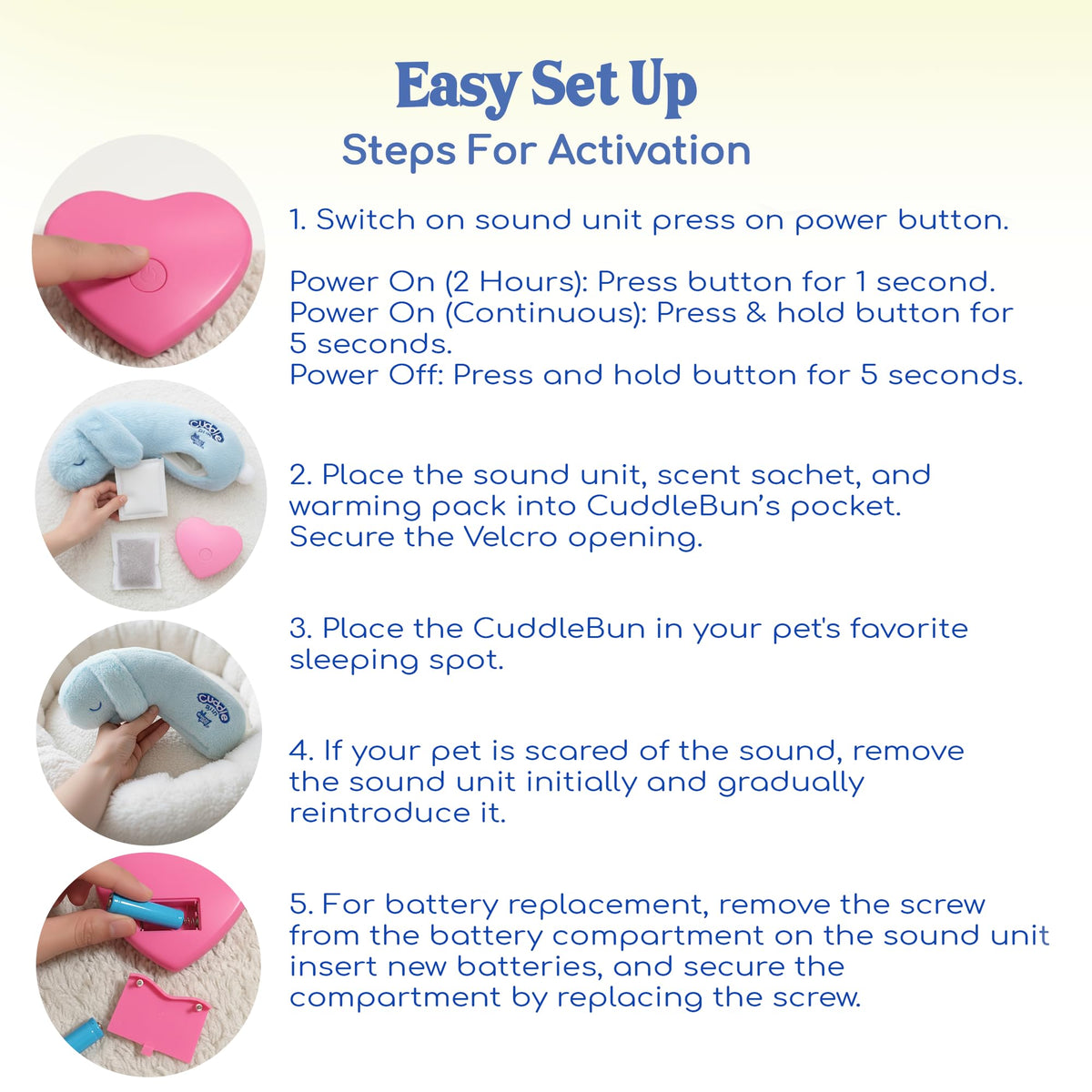 CuddleBun Heartbeat Puppy Toy Sleep Aid — Cuddler Pillow (Sky)