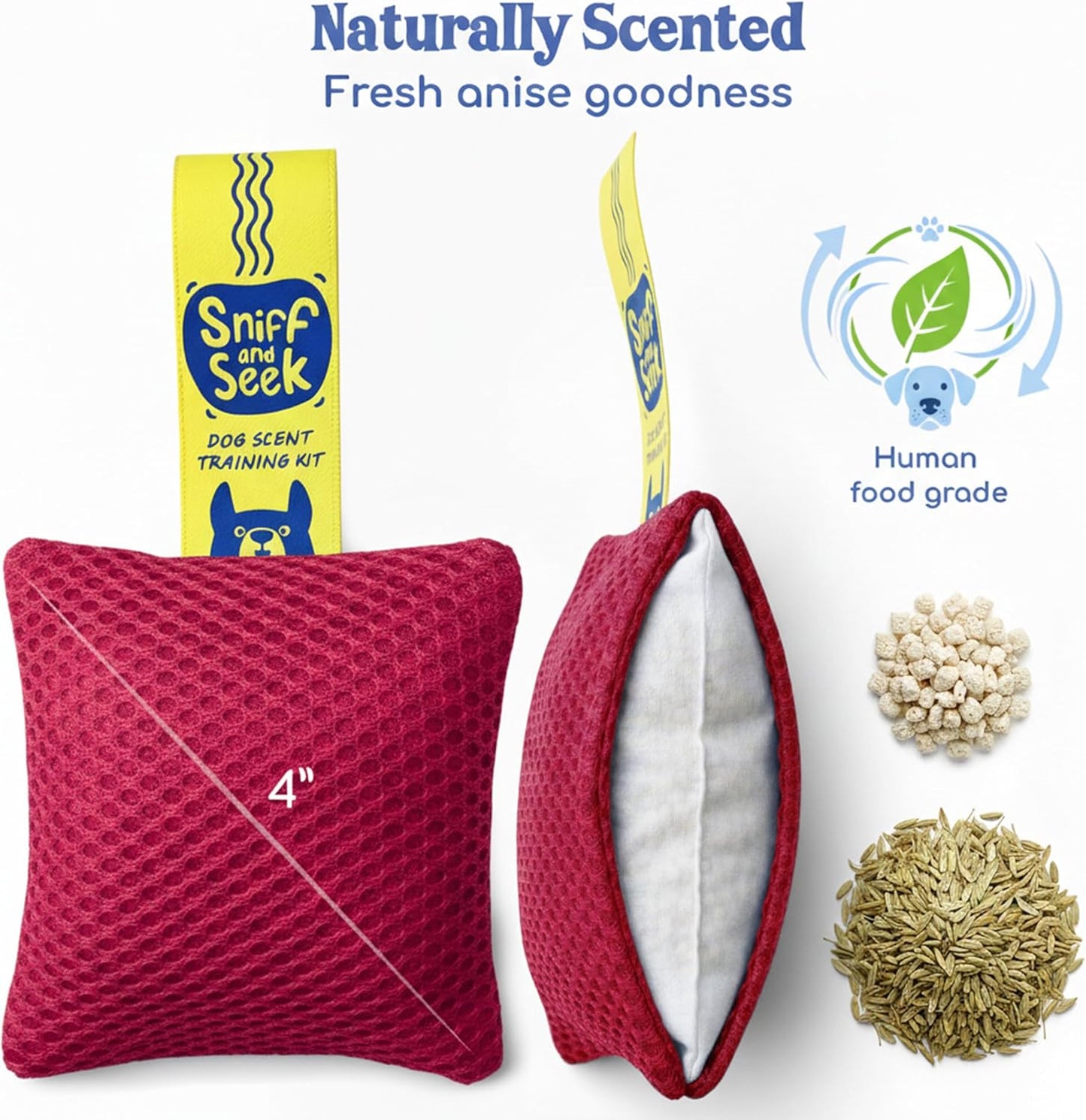 Sniff and Seek Dog Scent Game | Scent Training for Dogs | Red - 10 Pack Box