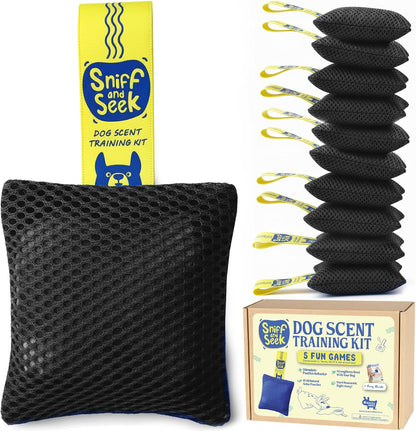 Sniff and Seek Dog Scent Game | Scent Training for Dogs | Black - 10 Pack Box