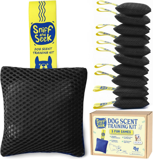 Sniff and Seek Dog Scent Game | Scent Training for Dogs | Black - 10 Pack Box