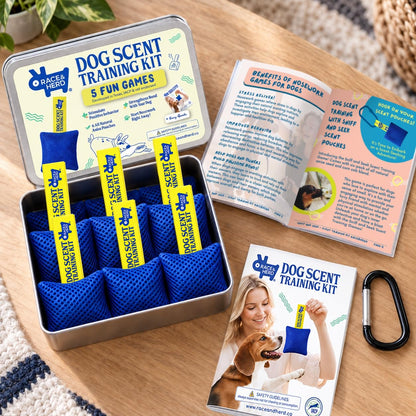 Original Dog Scent Training Kit — 6 Pcs Pouches Nosework Set (Blue, Tin)