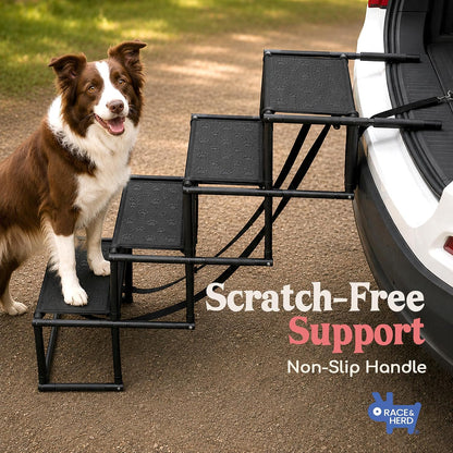 Stairs for Dogs to Get in Car — Folding Dog Steps - 18.5" (Onyx)