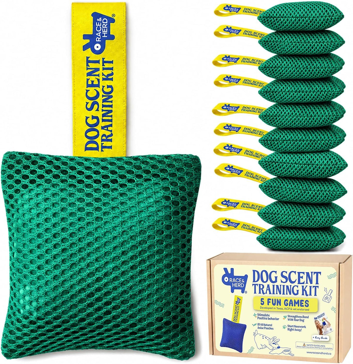 Original Dog Scent Training Kit — 10 Pcs Pouches Nosework Set (Sage)