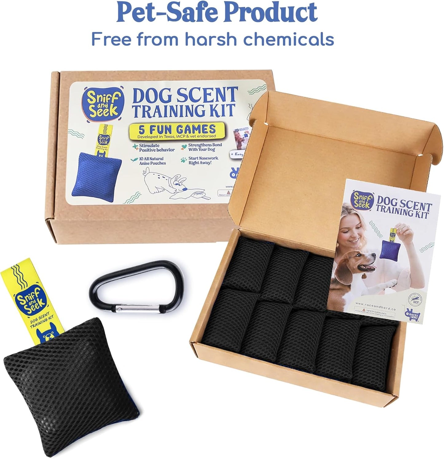 Sniff and Seek Dog Scent Game | Scent Training for Dogs | Black - 10 Pack Box