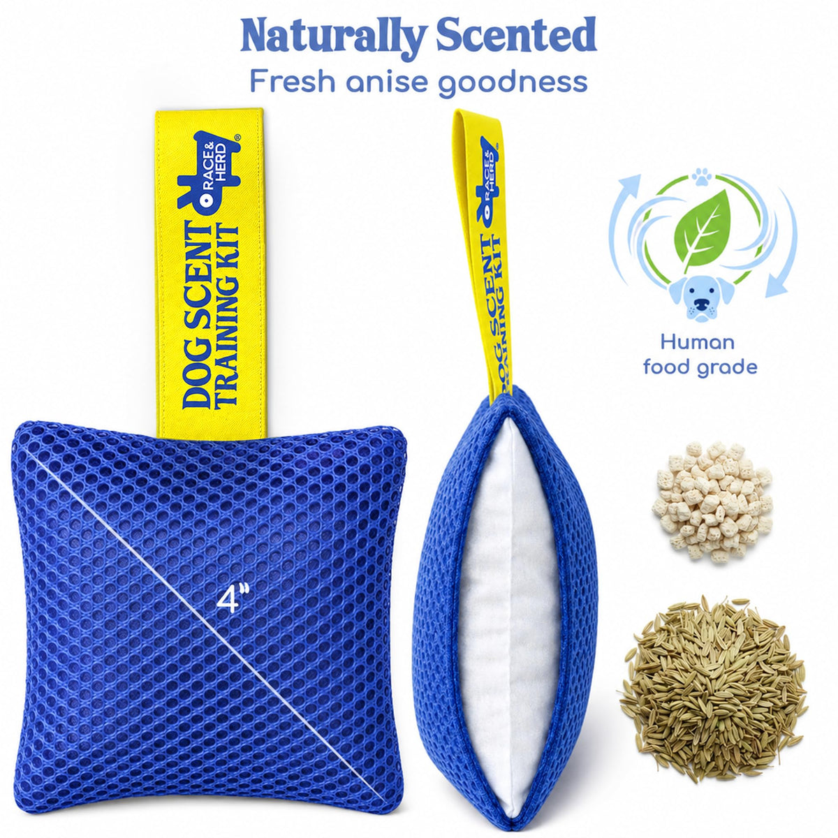 Original Dog Scent Training Kit — 6 Pcs Pouches Nosework Set (Blue, Bag)