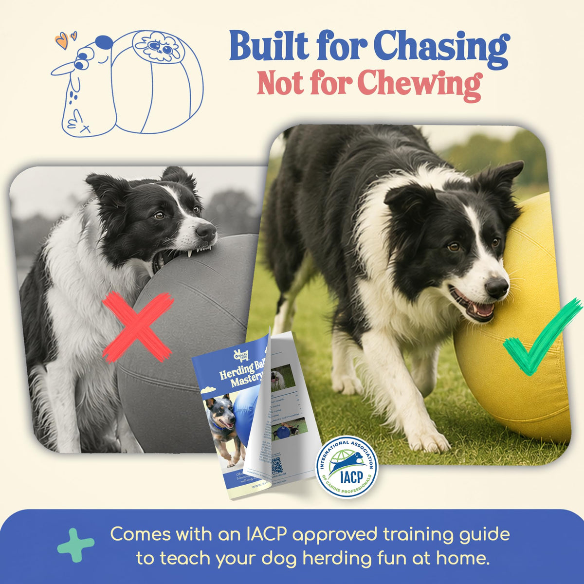 Herding Ball for Dogs — Medium 22" (Yellow)