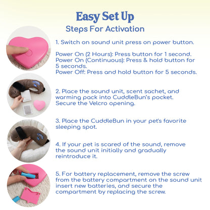 CuddleBun Heartbeat Puppy Toy Sleep Aid — Cuddler Pillow (Cocoa)