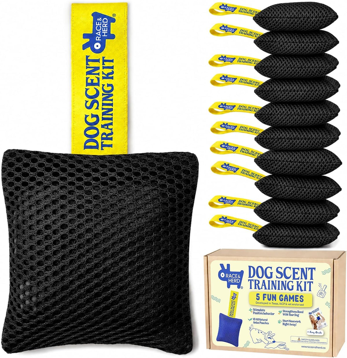 Original Dog Scent Training Kit — 10 Pcs Pouches Nosework Set (Onyx)