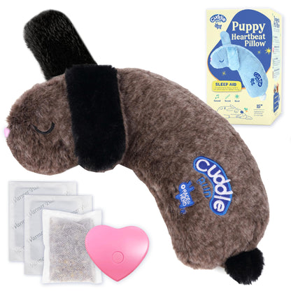 CuddleBun Heartbeat Puppy Toy Sleep Aid — Cuddler Pillow (Cocoa)