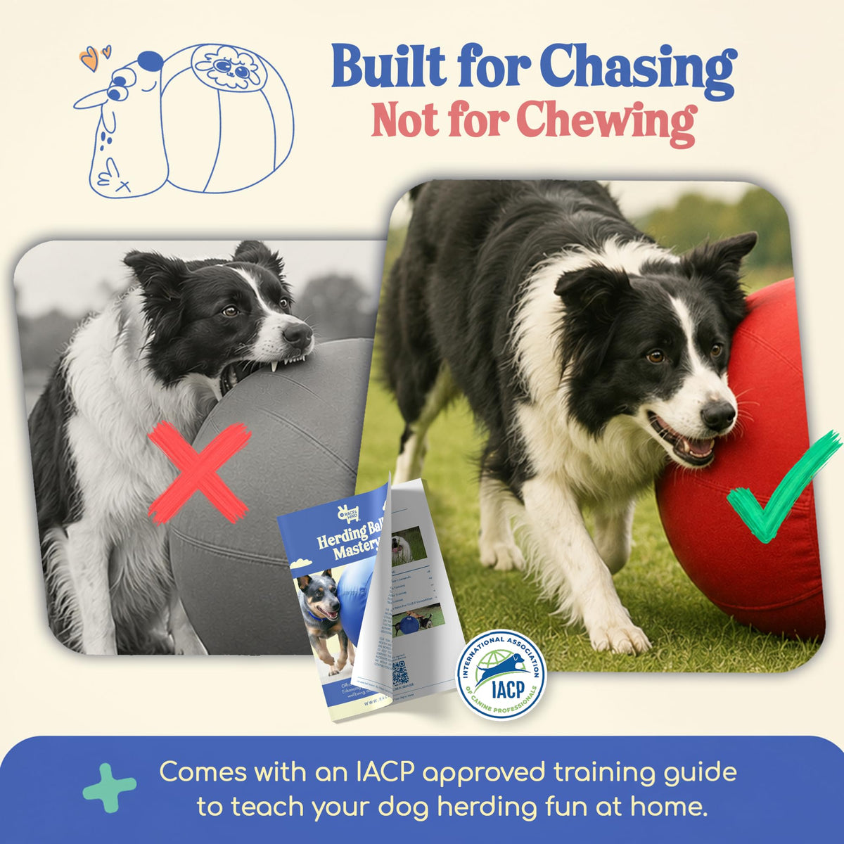 Herding Ball for Dogs — Small 18" (Cherry)