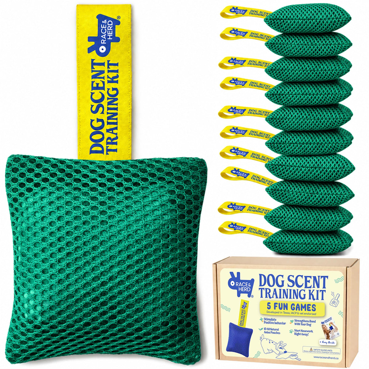 Original Dog Scent Training Kit — 10 Pcs Pouches Nosework Set (Sage)